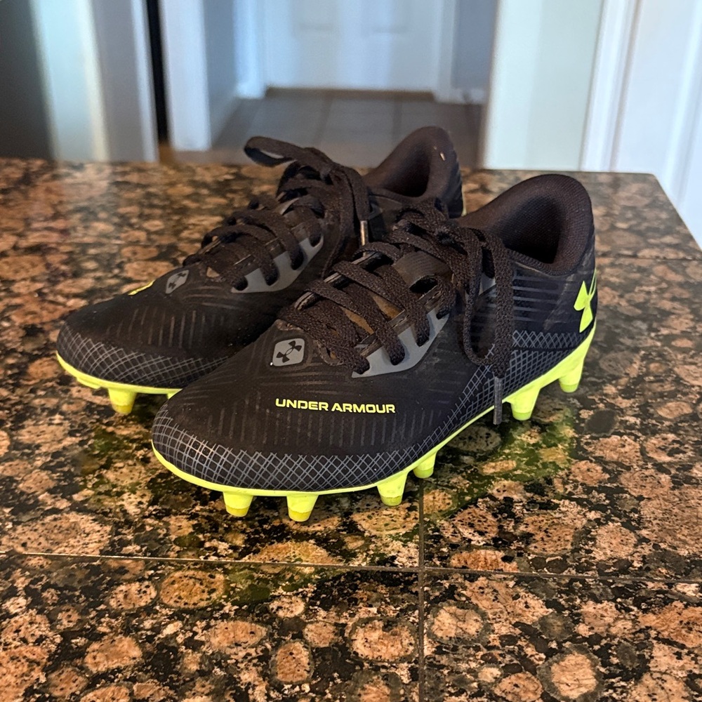Under Armour Black and Neon Cleats